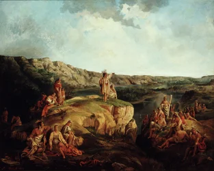 Westliche Landschaft mit Indianern, 1852